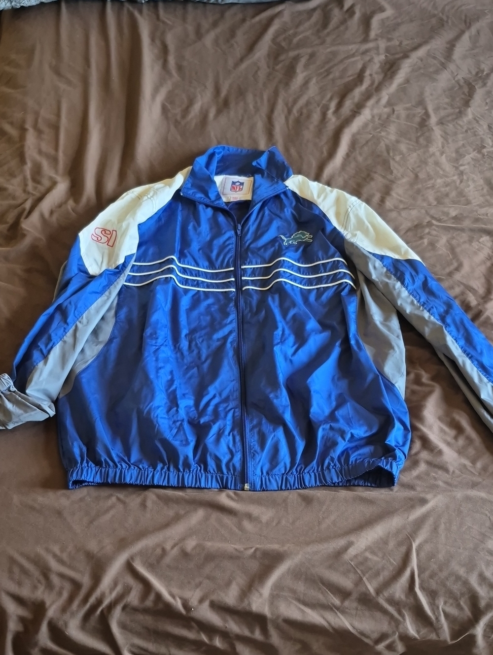 NFL Royal Blue and White Detroit Lions Jacket